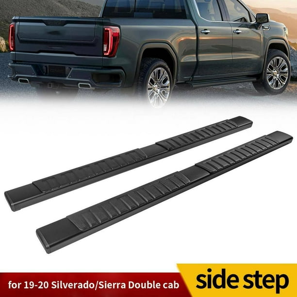 For 19-20 Silverado//Sierra Crew Cab 5/" Side Step Nerf Bar Running Boards Chrome